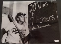 Autographed Don Newcombe 11X14 Brooklyn Dodgers Photo JSA