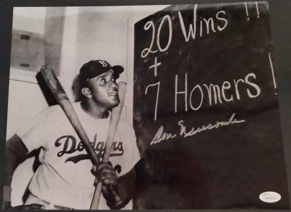 Autographed Don Newcombe 11X14 Brooklyn Dodgers Photo JSA