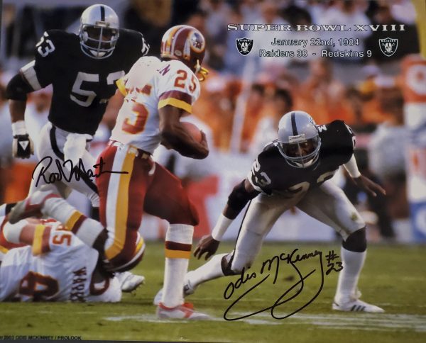Autographed ROD MARTIN & ODIS MCKINNEY 11X14 Oakland Raiders photo
