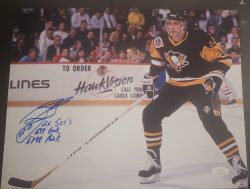 AUTOGRAPHED RON FRANCIS 11x14 Pittsburgh Penguins Photo JSA