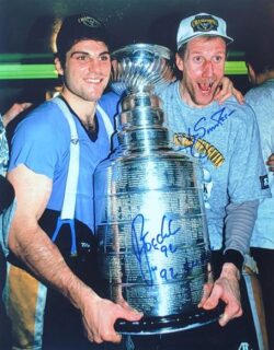Autographed RICK TOCCHET and KJELL SAMUELSSON 11X14 Pittsburgh Penguins Photo