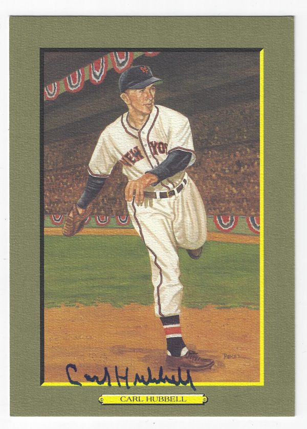 Autographed CARL HUBBELL New York Giants Perez-Steele Great Moments Card