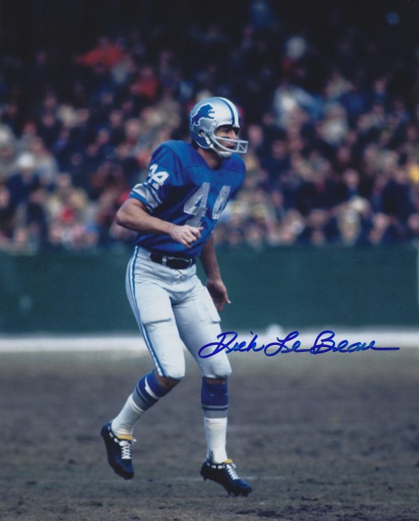 Autographed DICK LEBEAU 8X10  Detroit Lions Photo