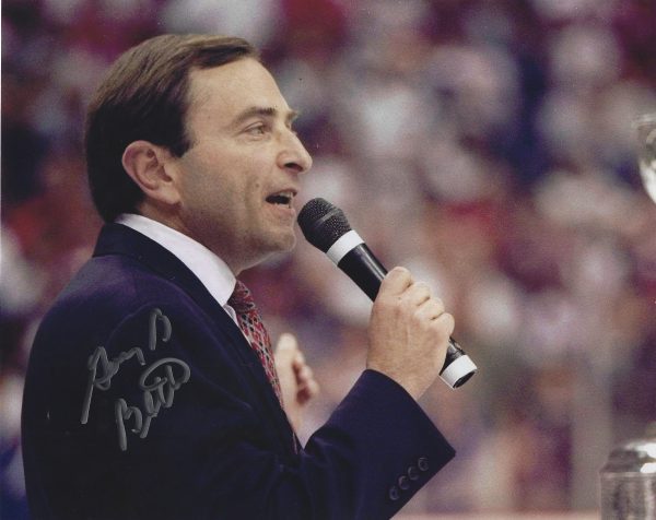 Autographed GARY BETTMAN 8x10 Hockey Hall of Fame Photo