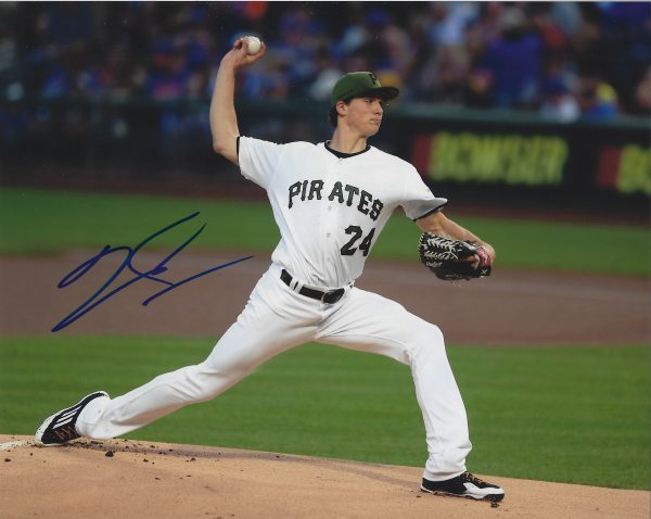 Autographed TYLER GLASNOW 8X10 Pittsburgh Pirates Photo
