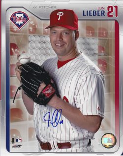AUTOGRAPHED JON LIEBER 8X10 Philadelphia Phillies Photo