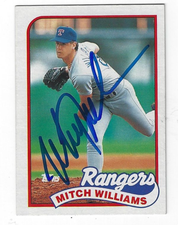 Autographed MITCH WILLIAMS 1989 Topps Card