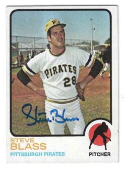 Autographed STEVE BLASS Pittsburgh Pirates 1973 Topps Card