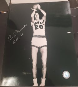 Autographed ED MACAULEY  ST LOUIS HAWKS 11x14 Photo