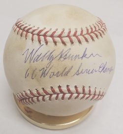 WALLY BUNKER Autographed Official Major League Baseball