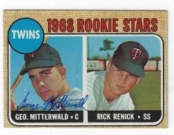 Autographed George Mitterwald 1968 Topps Card
