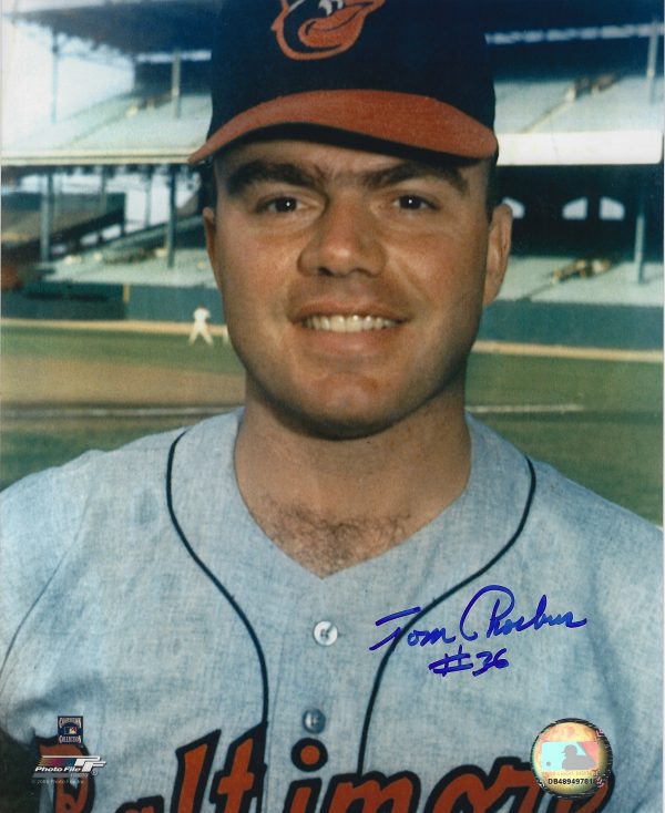 AUTOGRAPHED TOM PHOEBUS 8X10 Baltimore Orioles Photo