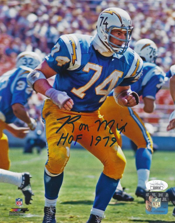 Autographed RON MIX 8X10 San Diego Chargers Photo JSA