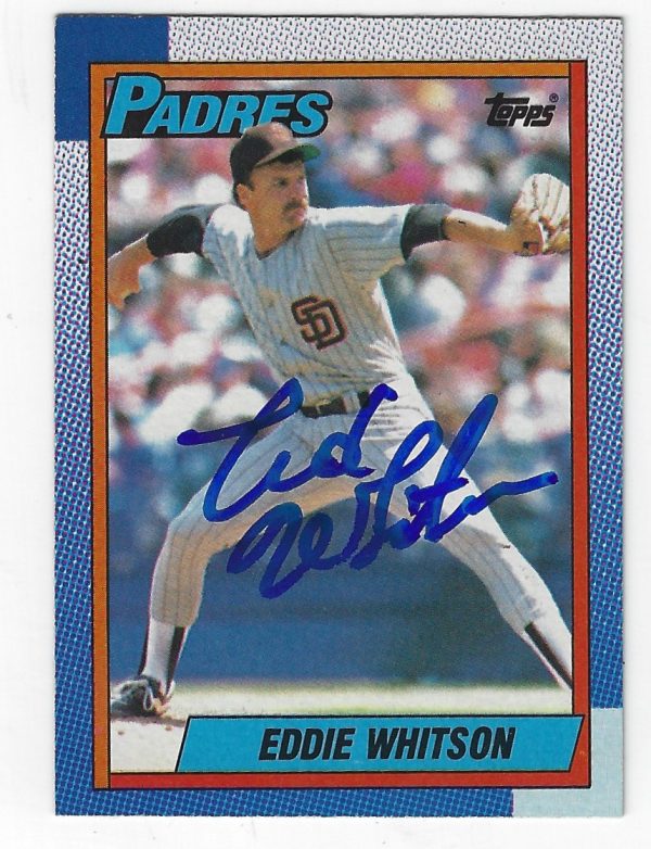 Autographed  ED WHITSON San Diego Padres 1990 Topps Card