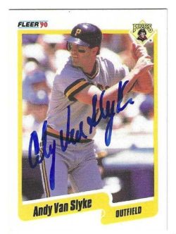 Autographed ANDY VAN SLYKE Pittsburgh Pirates 1990 Fleer Card