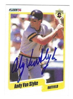 Autographed ANDY VAN SLYKE Pittsburgh Pirates 1990 Fleer Card