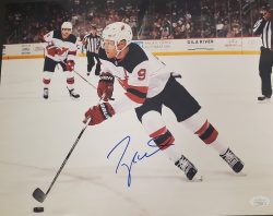 Autographed TAYLOR HALL 11x14 New Jersey Devils Photo JSA