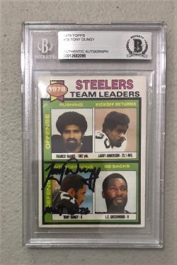 Autographed Tony Dungy Steelers 1979 Topps Rookie Card #19 BAS Beckett Slabbed