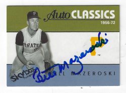 Autographed BILL MAZEROSKI 2004 SKYBOX Autographics Auto Classic Pittsburgh Pirates Card #4