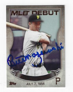 Autographed BILL MAZEROSKI 2016 Topps MLB DEBUT Pittsburgh Pirates Card #12