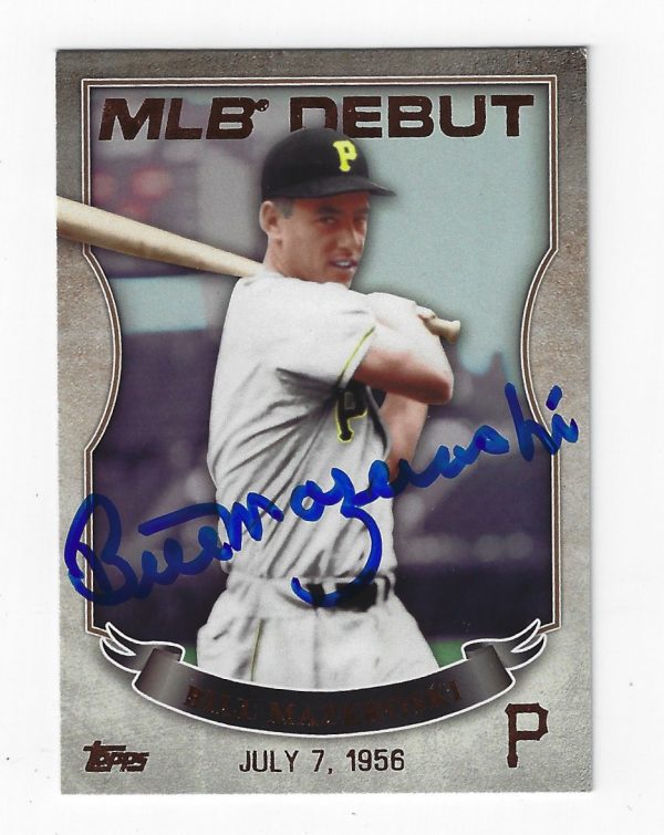 Autographed BILL MAZEROSKI 2016 Topps MLB DEBUT Pittsburgh Pirates Card #12