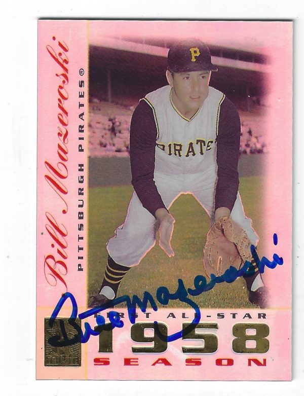 Autographed BILL MAZEROSKI 2003 Topps Tribute Pittsburgh Pirates Card #15