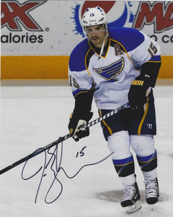 Autographed JAMIE LANGENBRUNNER 8x10 St. Louis Blues Photo