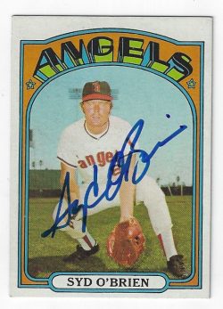 Autographed Syd O'Brien 1972 TOPPS card #289