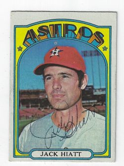 Autographed JACK HIATT 1972 Topps Card