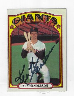 Autographed KEN HENDERSON 1972 Topps Card