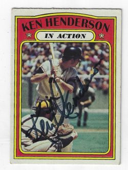 Autographed KEN HENDERSON 1972 Topps Card