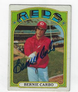 Autographed BERNIE CARBO 1972 Topps Card