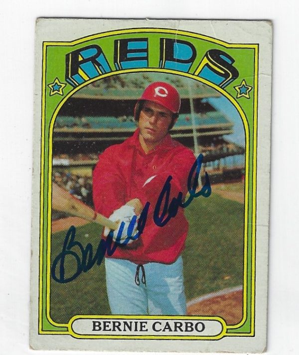 Autographed BERNIE CARBO 1972 Topps Card