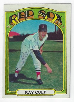 Autographed RAY CULP Boston Red Sox 1972 Topps Card