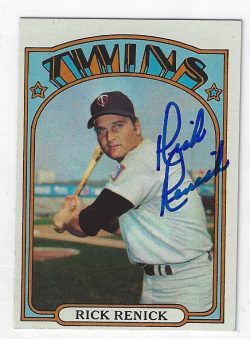 Autographed Rick Renick Minnesota Twins 1972 Topps Card