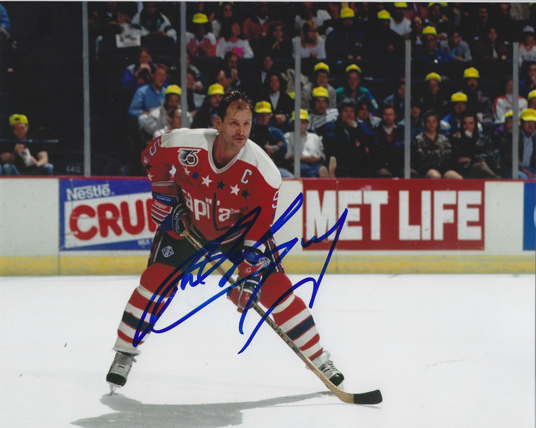 Autographed ROD LANGWAY 8X10 Washington Capitals photo Main Line