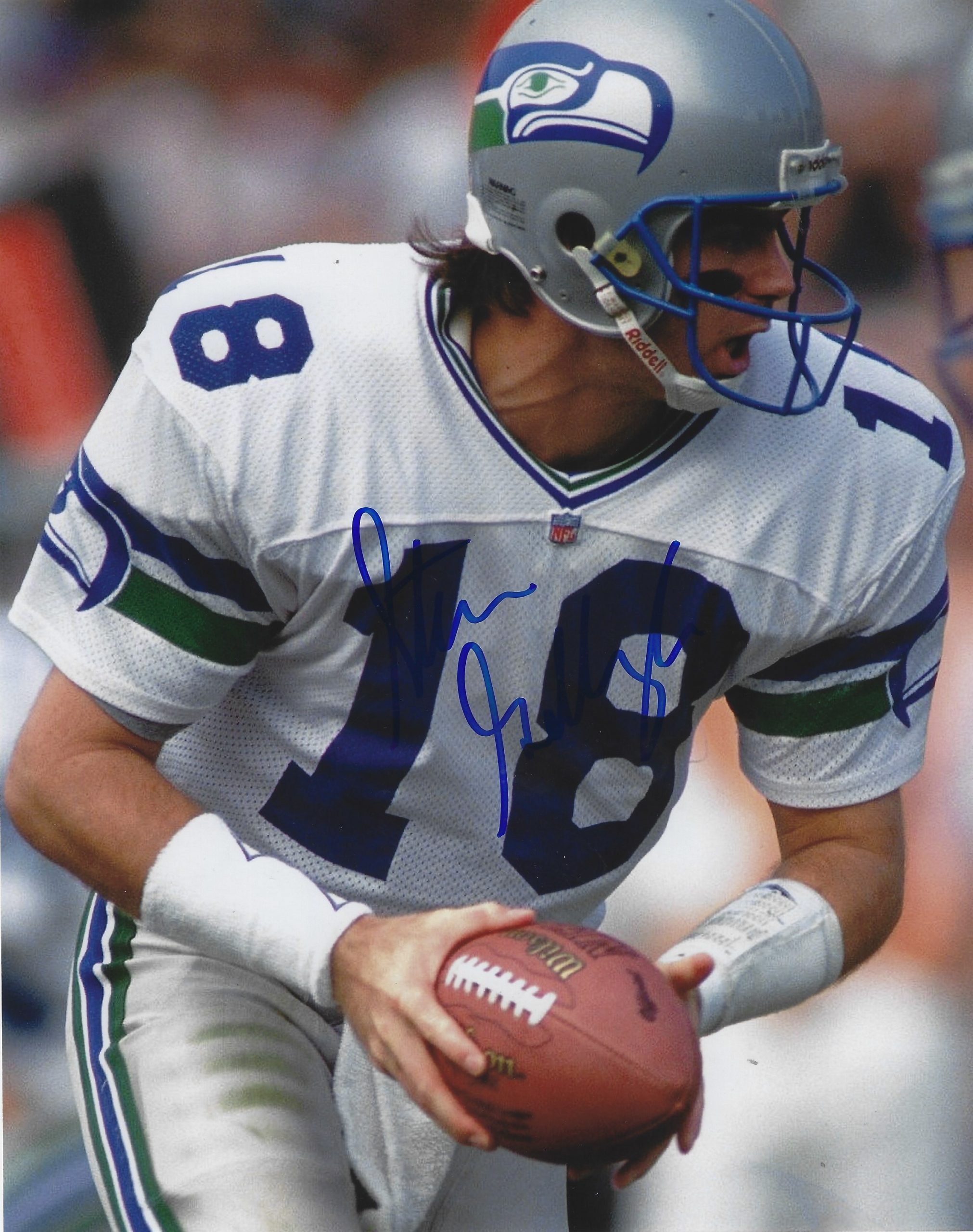 Autographed Stan Gelbaugh 8x10 Seattle Seahawks Photo 
