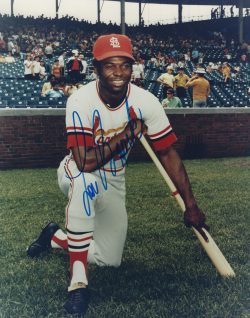 Autographed LOU BROCK St Louis Cardinals 8x10 photo