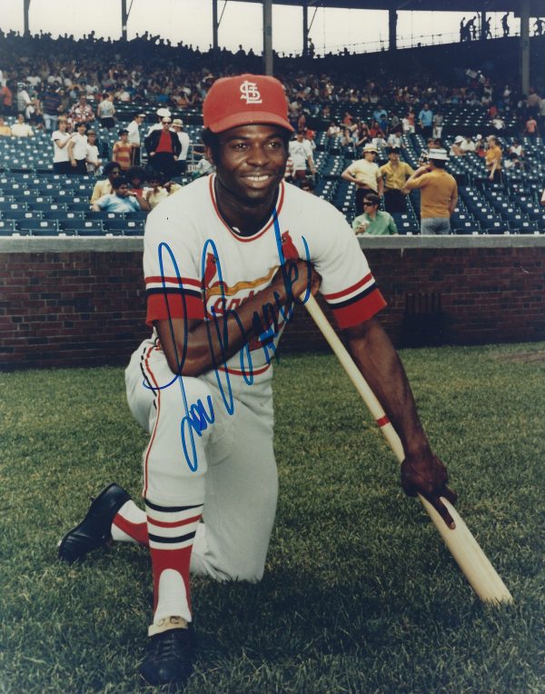 Autographed LOU BROCK St Louis Cardinals 8x10 photo