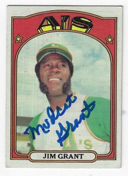 Autographed JIM GRANT 1972 Topps Card