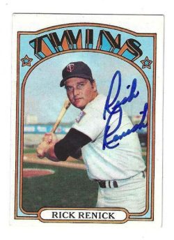 Autographed Rick Renick Minnesota Twins 1972 Topps Card