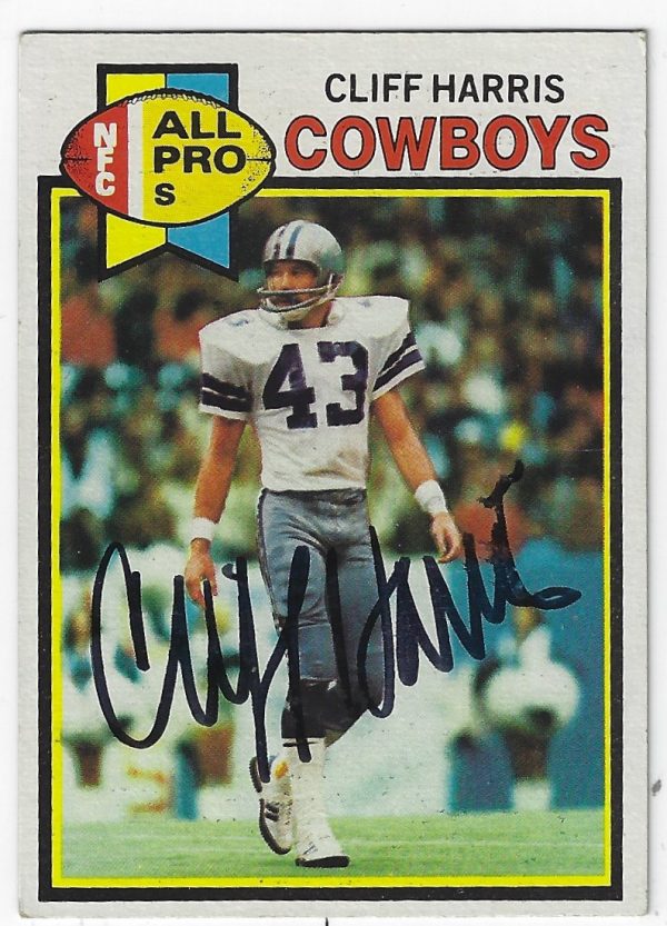 Autographed CLIFF HARRIS Dallas Cowboys 1979 Topps Card