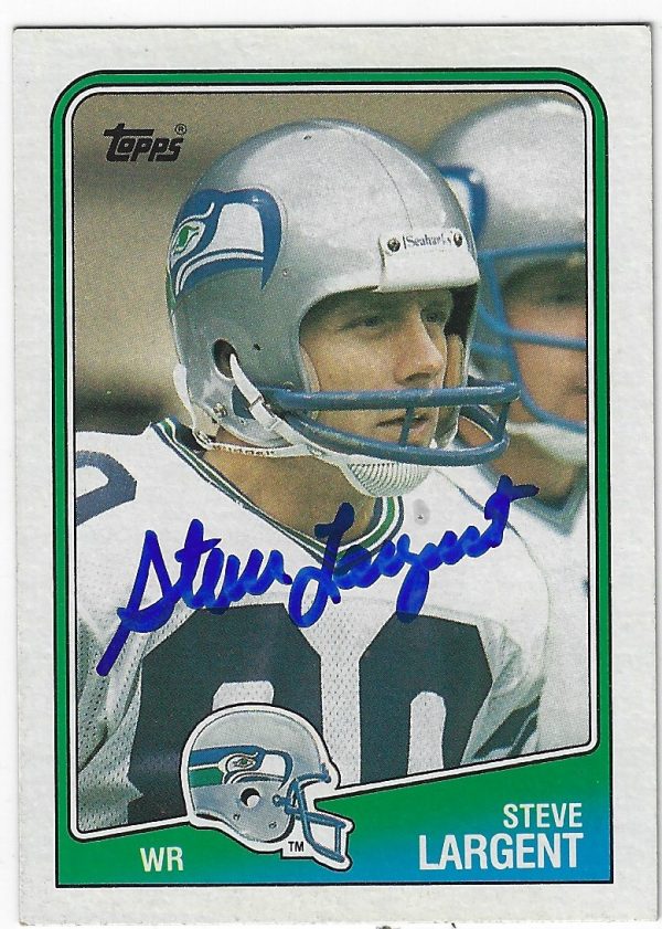Autographed STEVE LARGENT Seattle Seahawks 1988 Topps Card