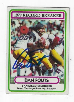 Autographed Dan Fouts San Diego Chargers 1980 Topps Card