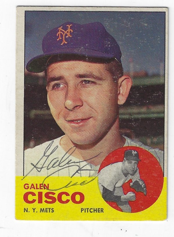 Autographed GALEN CISCO 1963 Topps Card