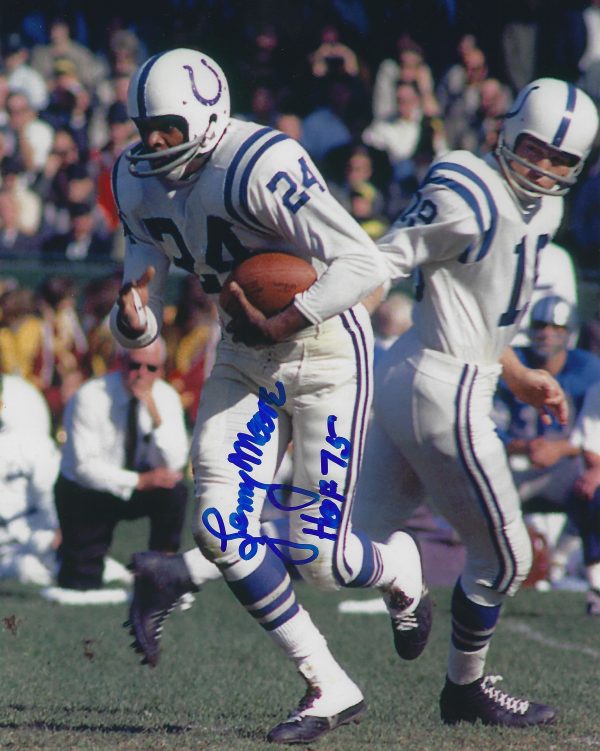 Autographed LENNY MOORE 8X10 Baltimore Colts photo