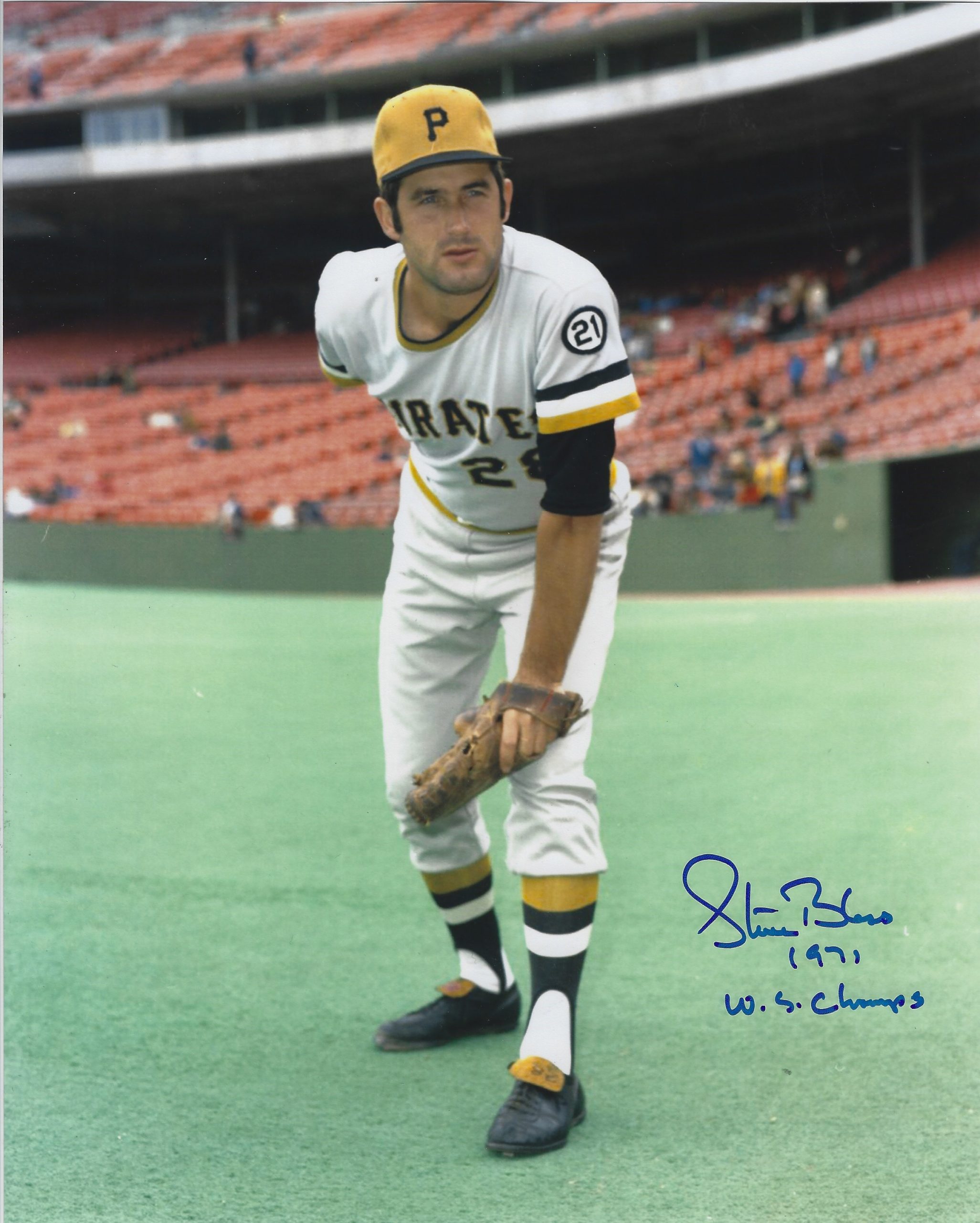 AUTOGRAPHED STEVE BLASS 1971 WS Champs 8x10 Pittsburgh Pirates Photo -  Main Line Autographs