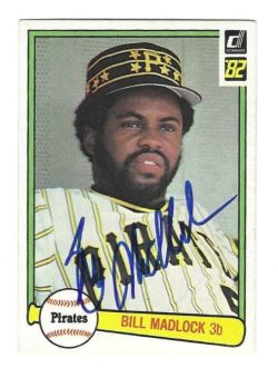 Autographed BILL MADLOCK Pittsburgh Pirates 1982 Donruss Card