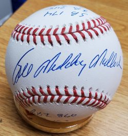 Autographed BILL MADLOCK "Maddog" Stat Ball Official Major League Baseball