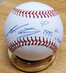 Autographed JULIAN TAVAREZ 1995 AL Champs Official Major League Baseball